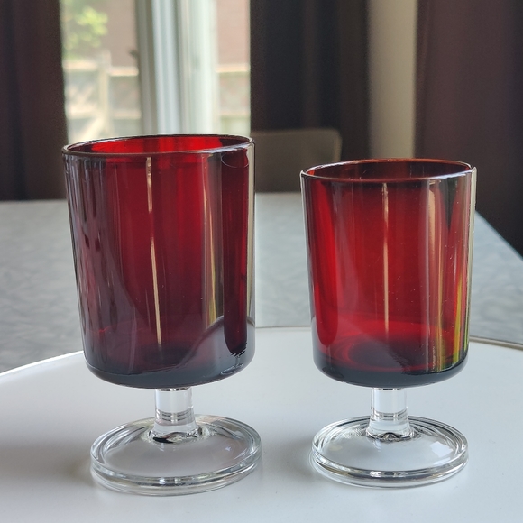 4 4 oz Luminarc Cavalier glasses ruby red - Picture 5 of 6